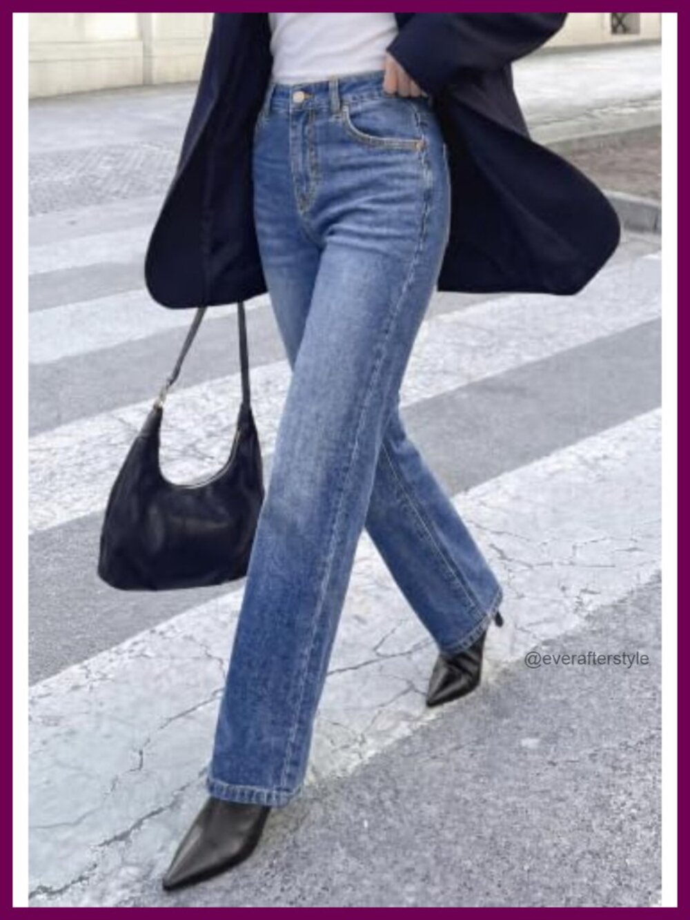 High Waisted Straight Leg Stretchy Denim Jeans for Women - Picture 4 of 6